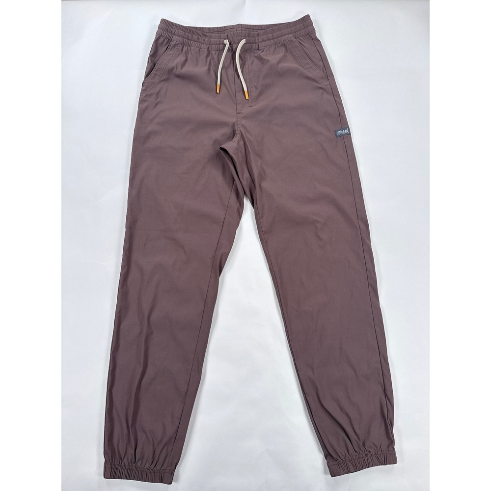 Marsh Wear Mens Jogger Pants Size L Mauve Brown Nylon Spandex Drawstring
